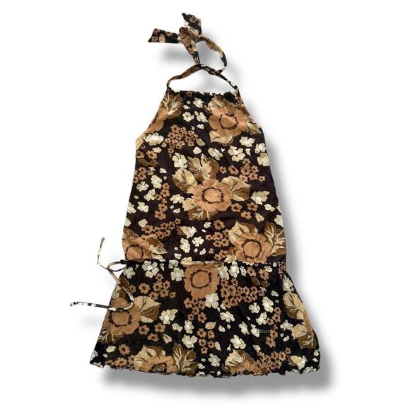 PINKO floral print top sz M brown made in Italy - Picture 1 of 9